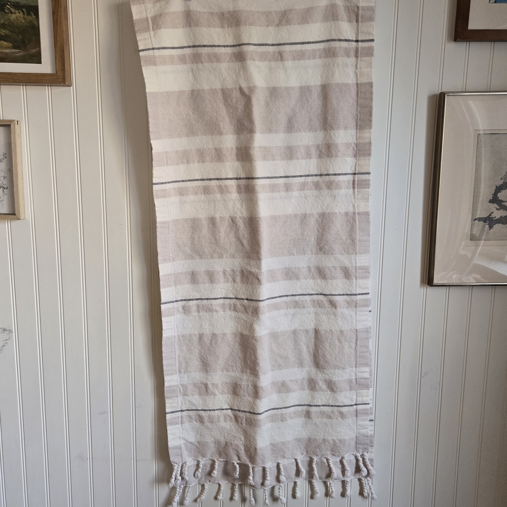 Hearth & Hand Neutral Striped Linen Cotton Table Runner